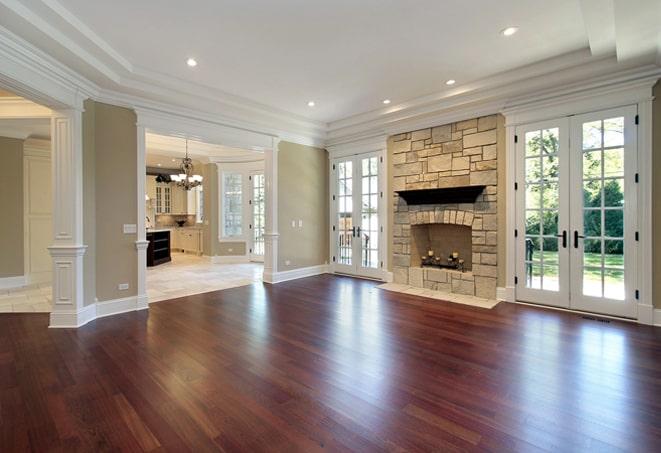 high-quality wood floor installation in progress